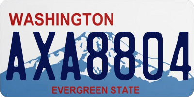 WA license plate AXA8804
