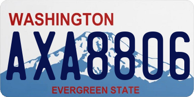 WA license plate AXA8806