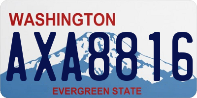 WA license plate AXA8816