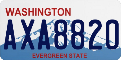 WA license plate AXA8820