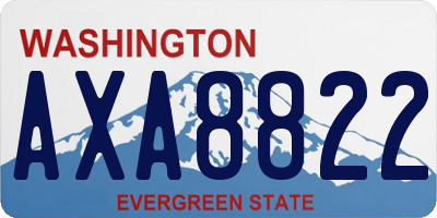 WA license plate AXA8822