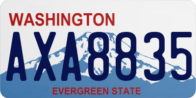 WA license plate AXA8835