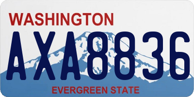 WA license plate AXA8836