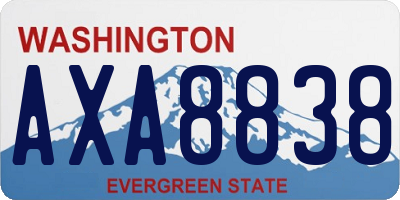 WA license plate AXA8838