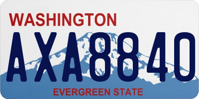 WA license plate AXA8840