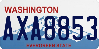 WA license plate AXA8853
