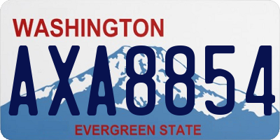 WA license plate AXA8854