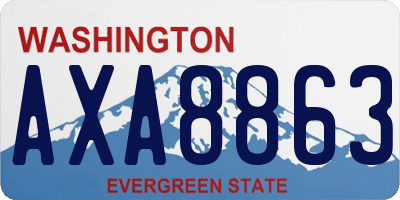 WA license plate AXA8863