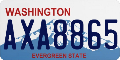 WA license plate AXA8865