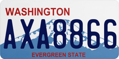 WA license plate AXA8866