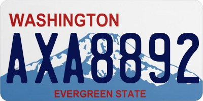 WA license plate AXA8892