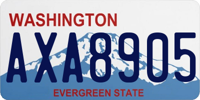 WA license plate AXA8905