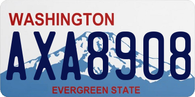 WA license plate AXA8908