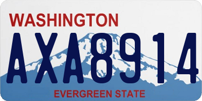 WA license plate AXA8914