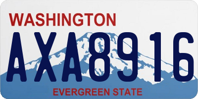 WA license plate AXA8916