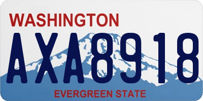 WA license plate AXA8918