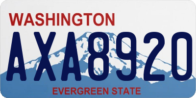 WA license plate AXA8920