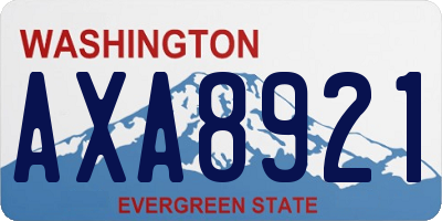 WA license plate AXA8921