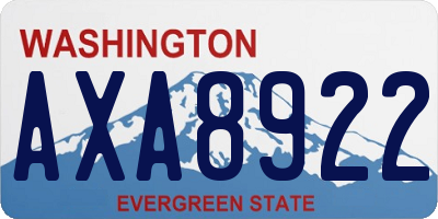 WA license plate AXA8922