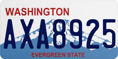 WA license plate AXA8925