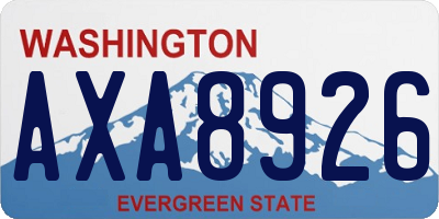 WA license plate AXA8926