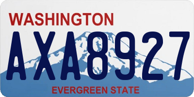 WA license plate AXA8927
