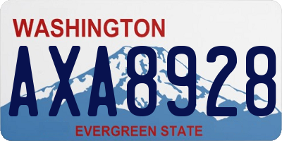 WA license plate AXA8928