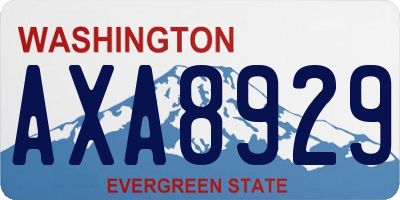 WA license plate AXA8929
