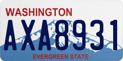 WA license plate AXA8931