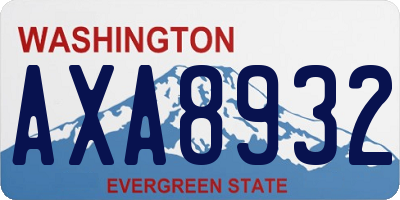WA license plate AXA8932