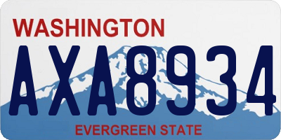 WA license plate AXA8934