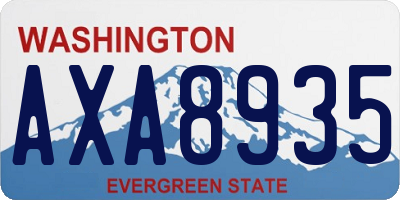 WA license plate AXA8935