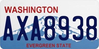 WA license plate AXA8938