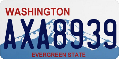WA license plate AXA8939