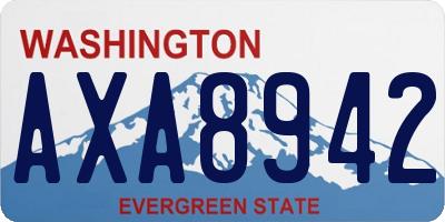 WA license plate AXA8942
