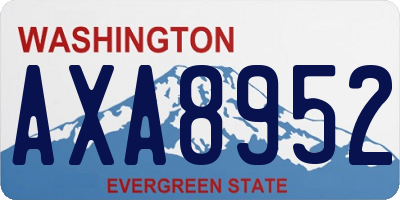 WA license plate AXA8952