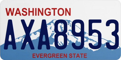 WA license plate AXA8953