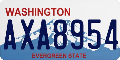WA license plate AXA8954