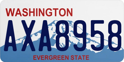 WA license plate AXA8958