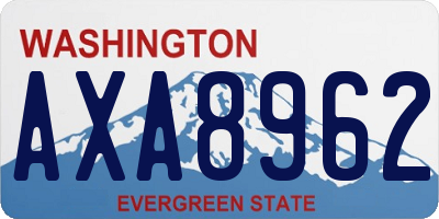 WA license plate AXA8962