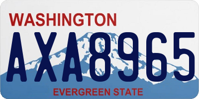 WA license plate AXA8965