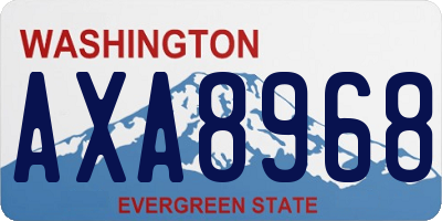 WA license plate AXA8968