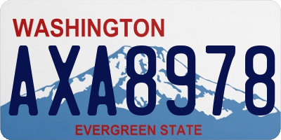 WA license plate AXA8978