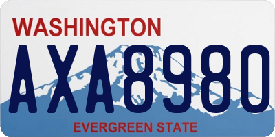 WA license plate AXA8980