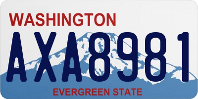 WA license plate AXA8981