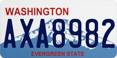 WA license plate AXA8982