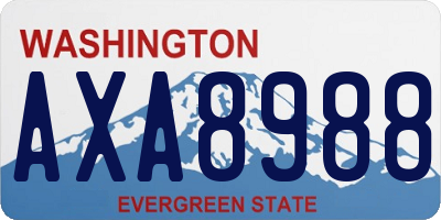 WA license plate AXA8988