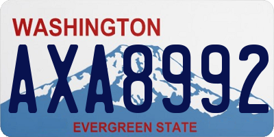 WA license plate AXA8992