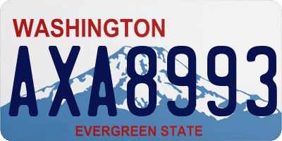 WA license plate AXA8993