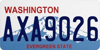 WA license plate AXA9026